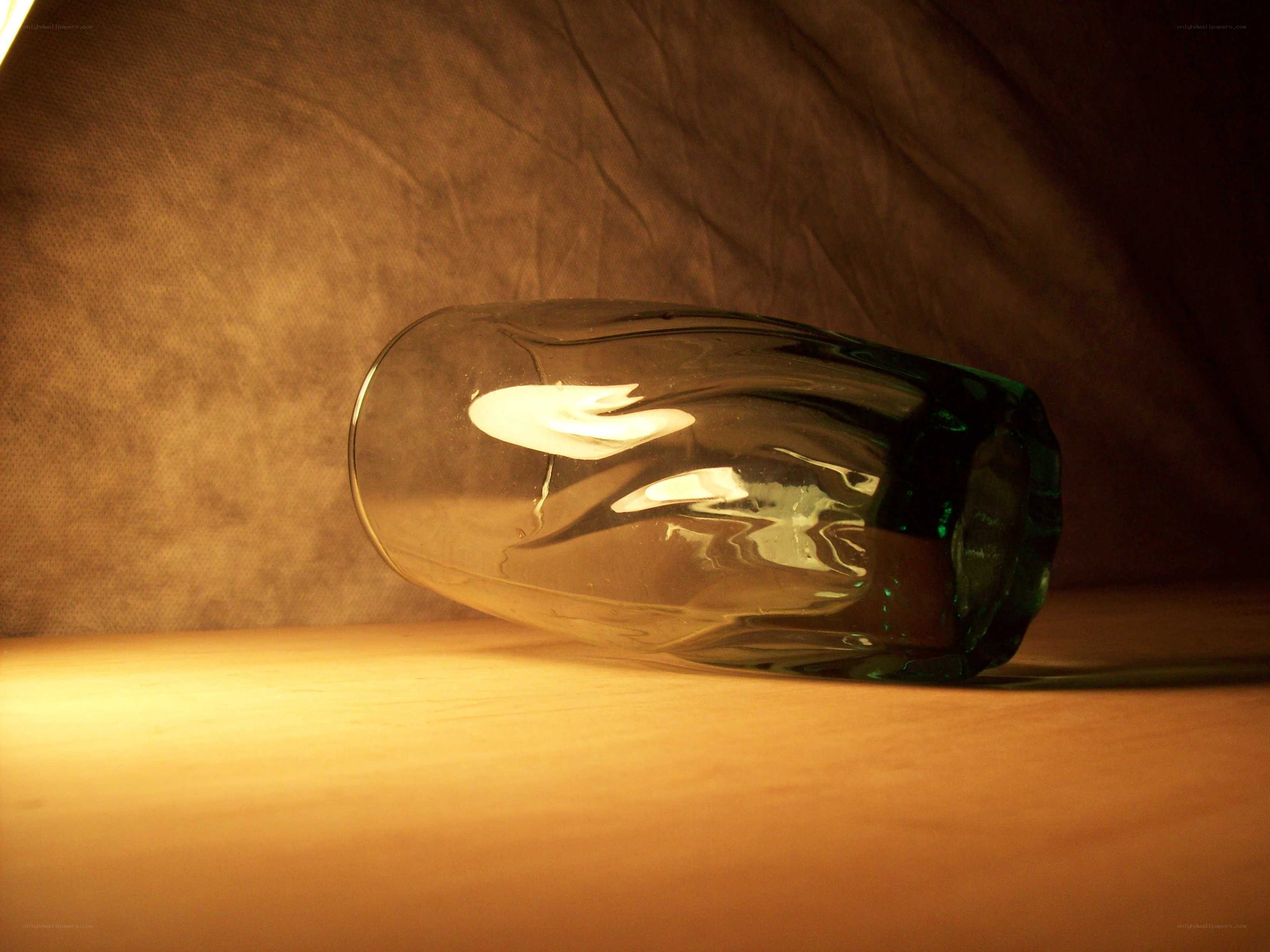 glass on its side