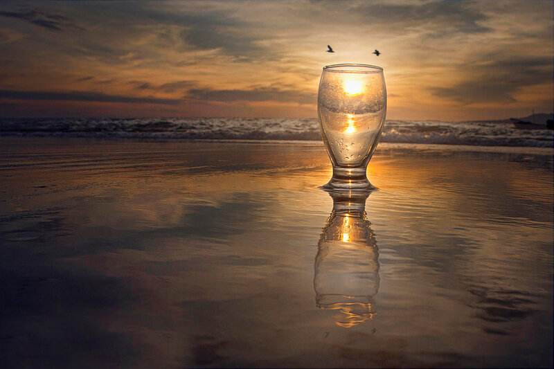 Glass on Wet Sand
