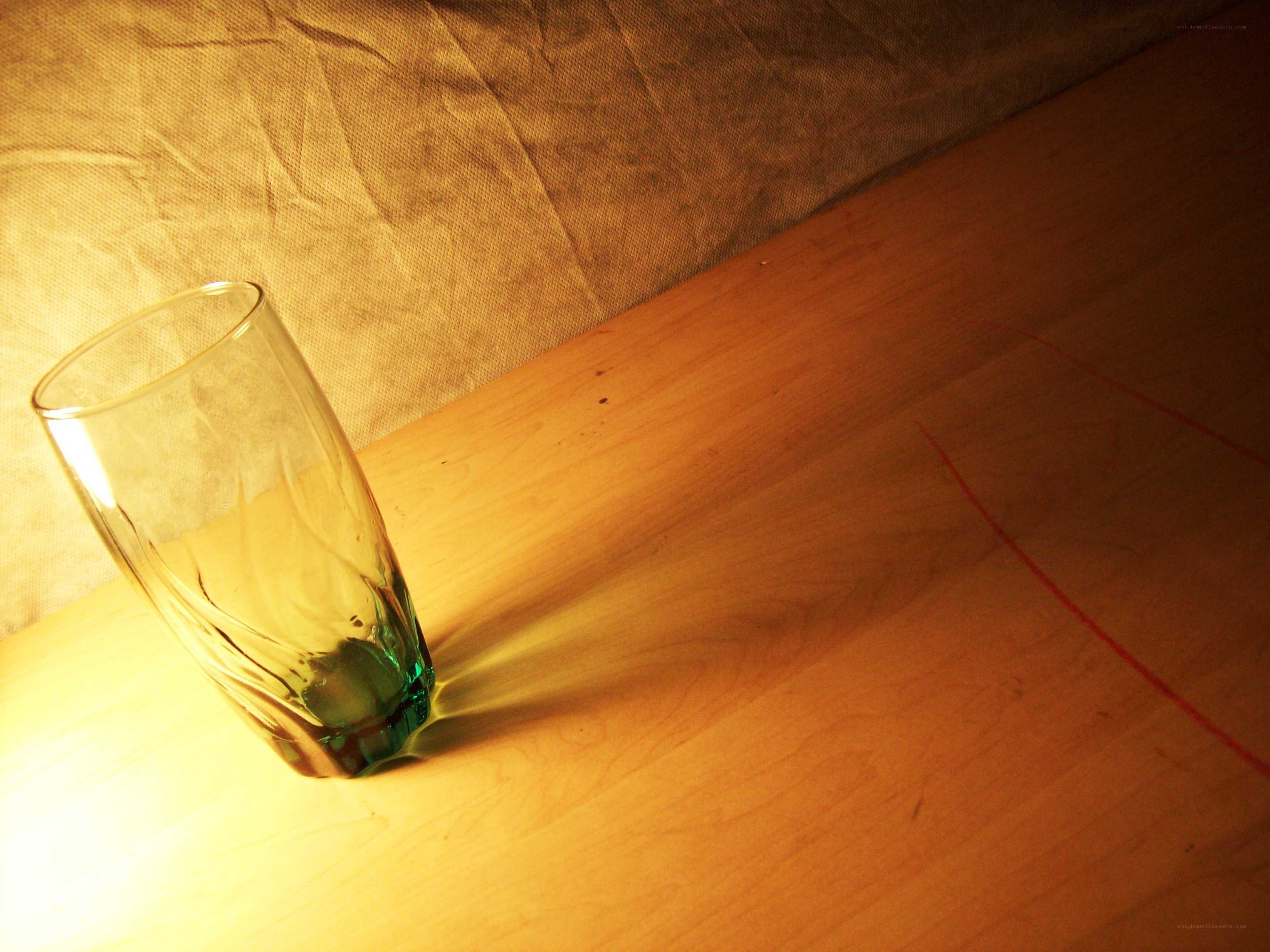 glass on wooden surface