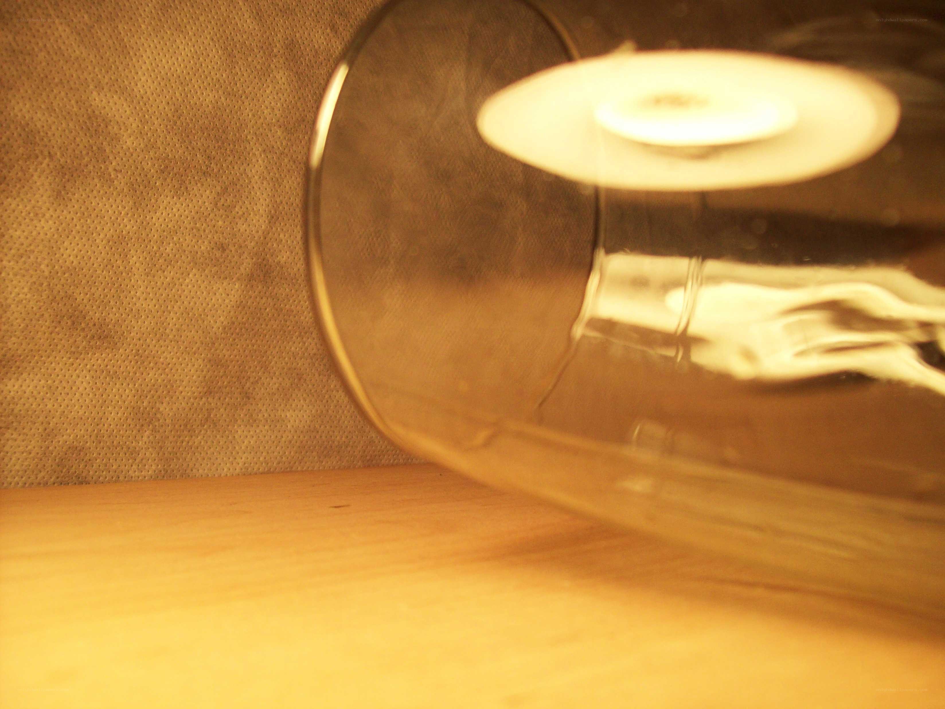 glass on wooden surface