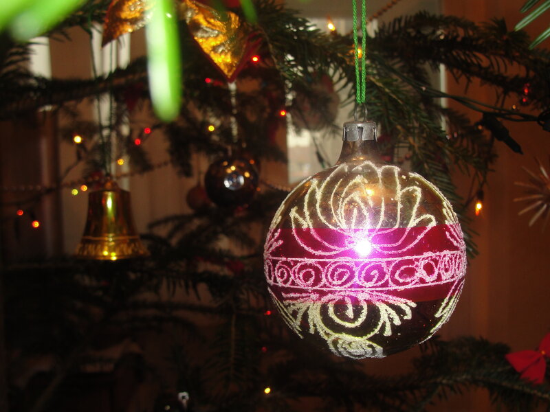 Glass Ornament on Tree