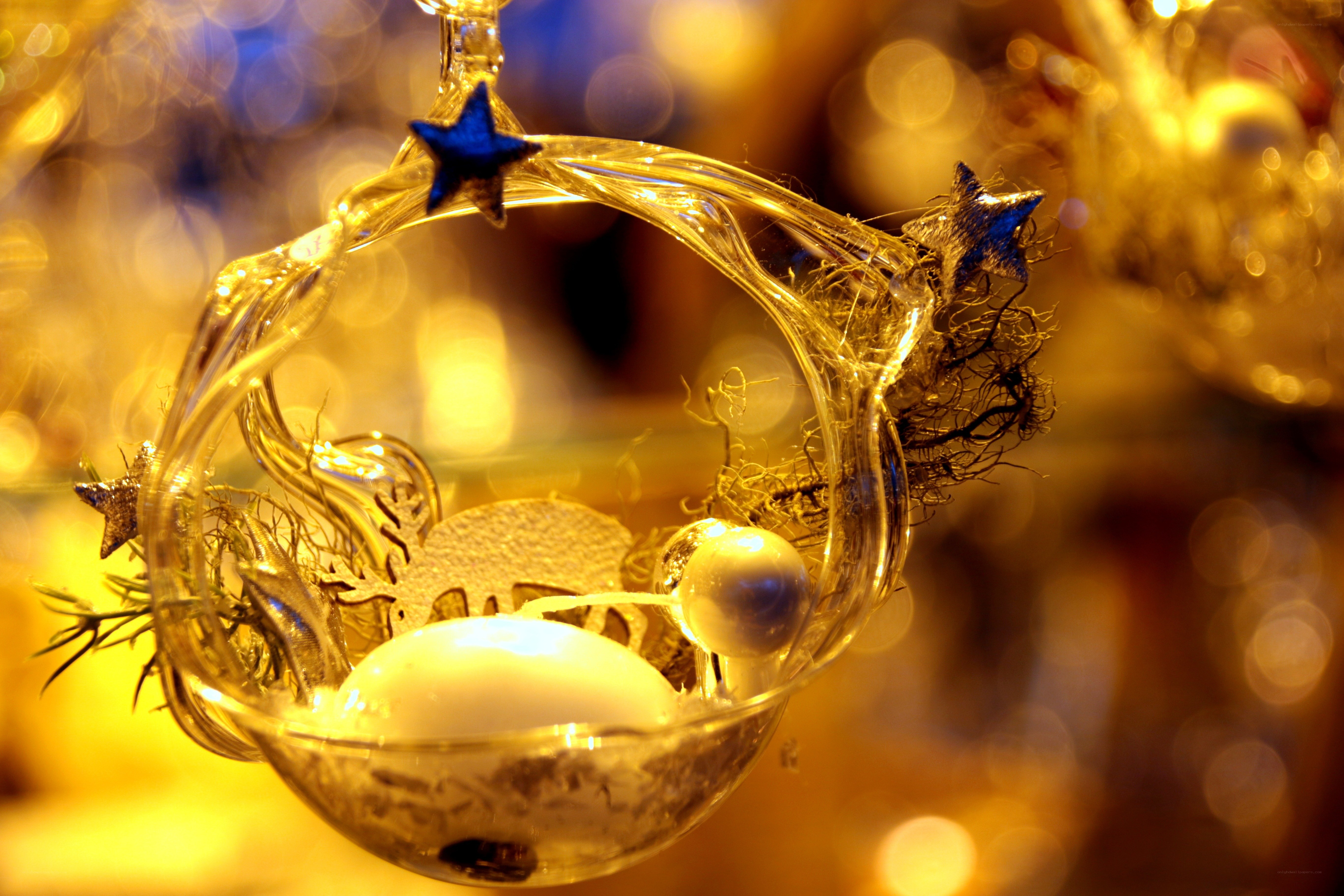 glass ornament with candle