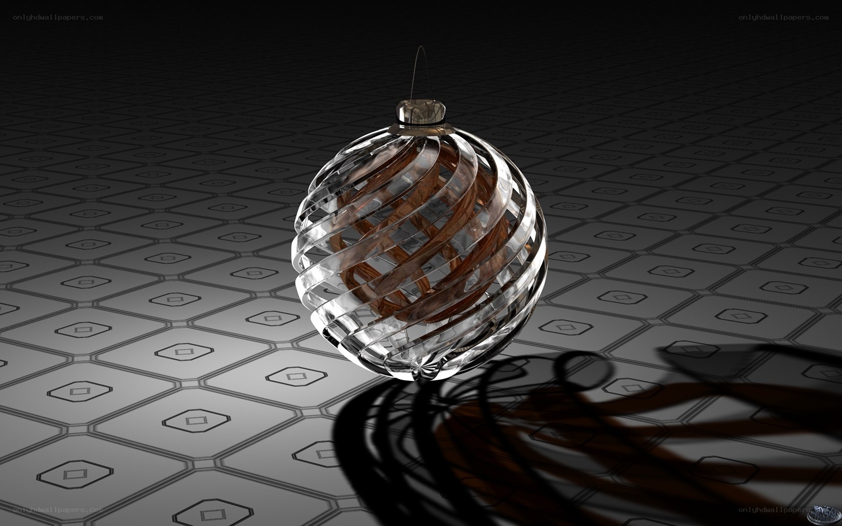 glass ornament with spiral design