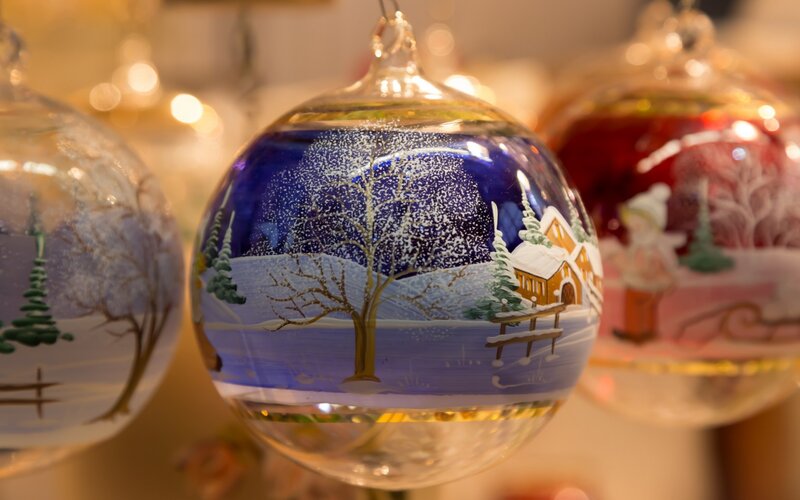Glass Ornament with Winter Scene