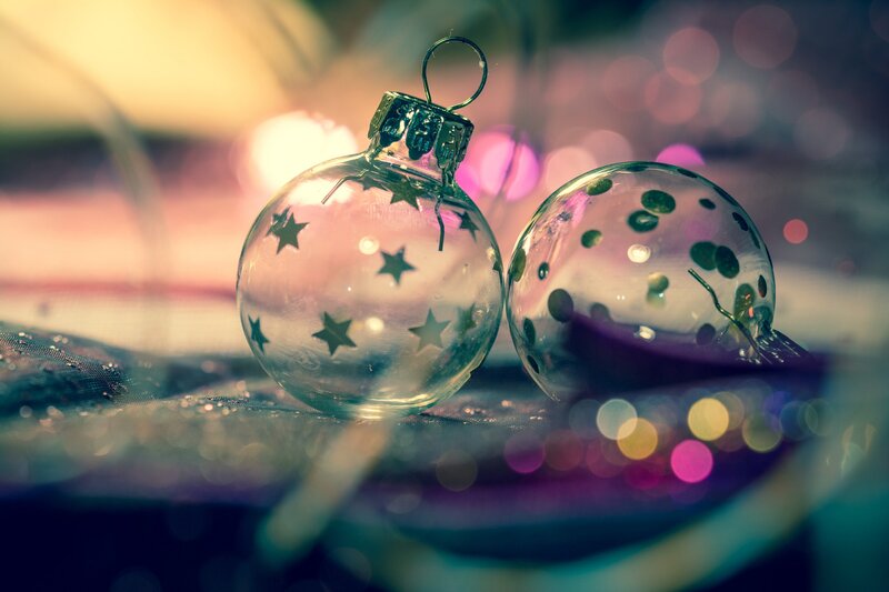 Glass Ornaments on Fabric