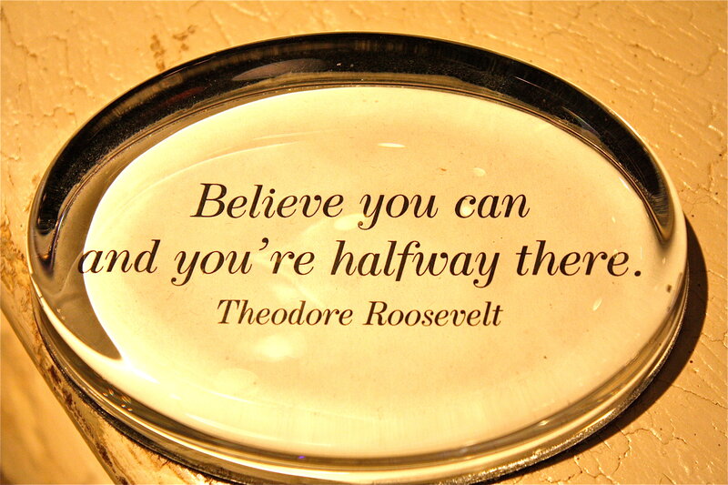 Glass Paperweight with Quote