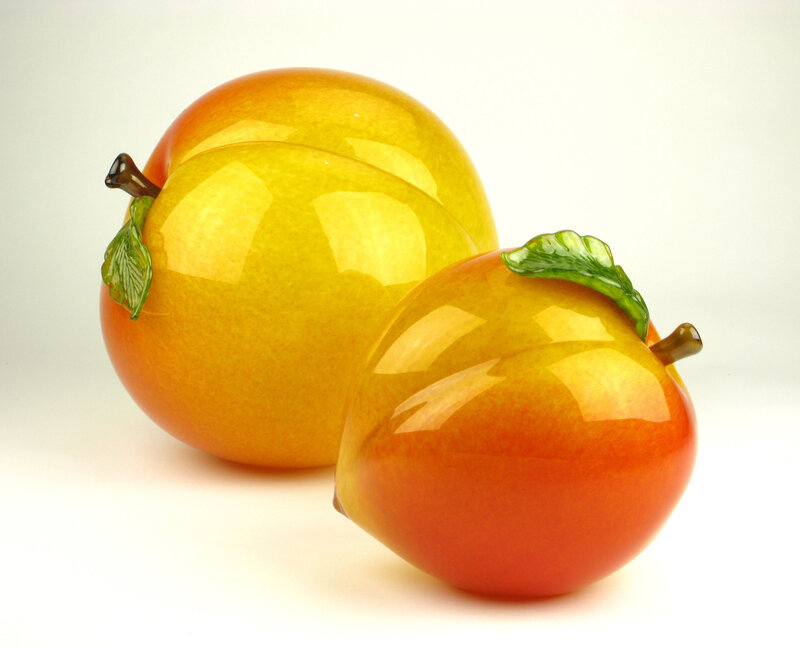 Glass Peach Sculptures