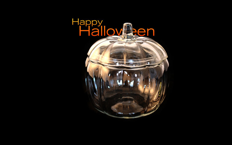 Glass Pumpkin Container