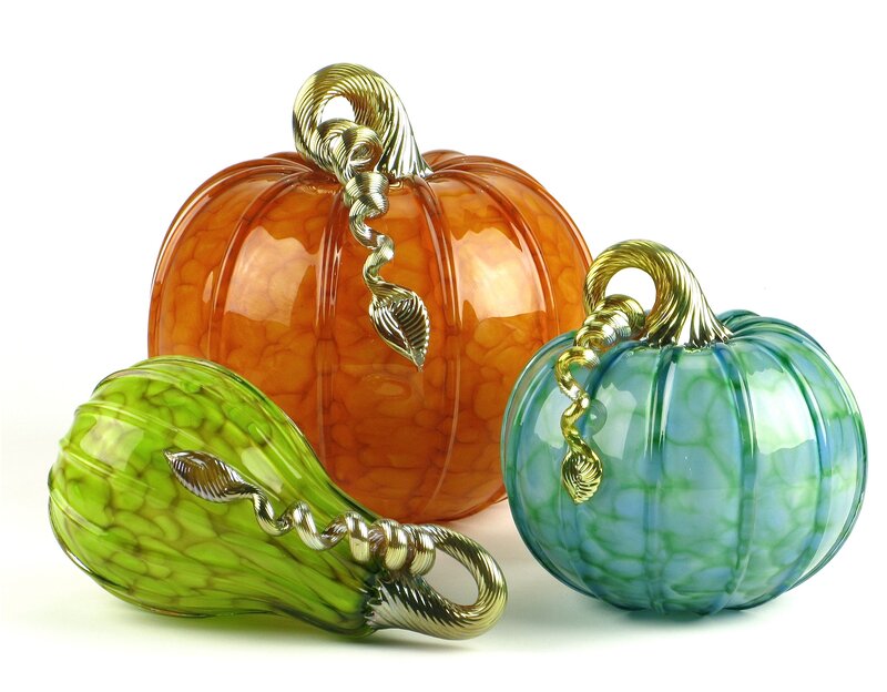 Glass Pumpkins and Gourd