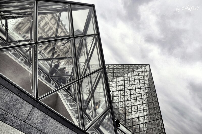 Glass pyramid at the Louvre