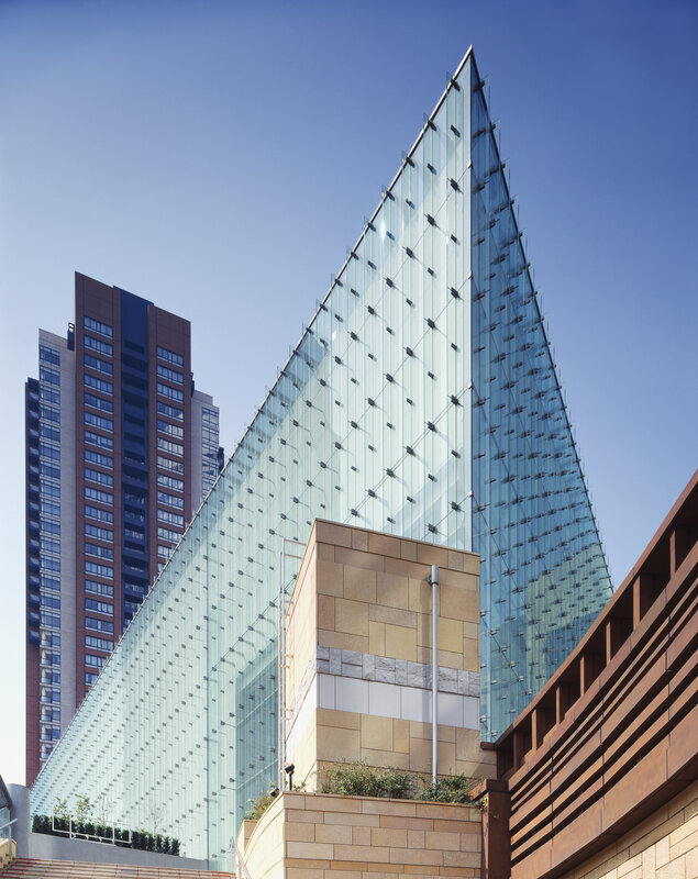 Glass Pyramid Building — Blue, Modern