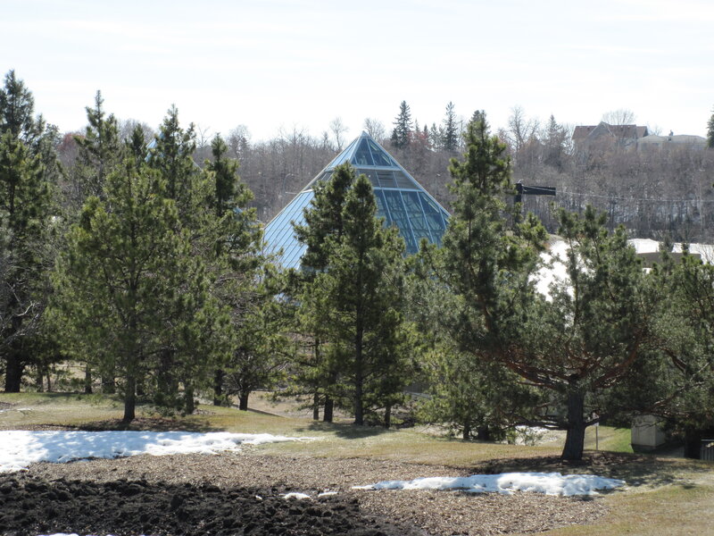 Glass Pyramid Building — Green