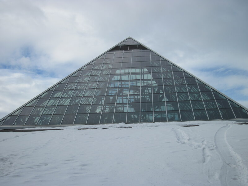 Glass Pyramid Building — White