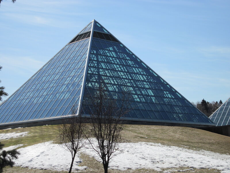 Glass Pyramid Structure — Blue