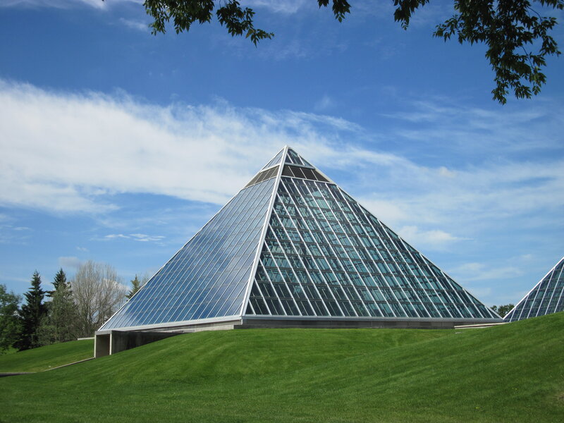 Glass Pyramid Structure — Green, Serene