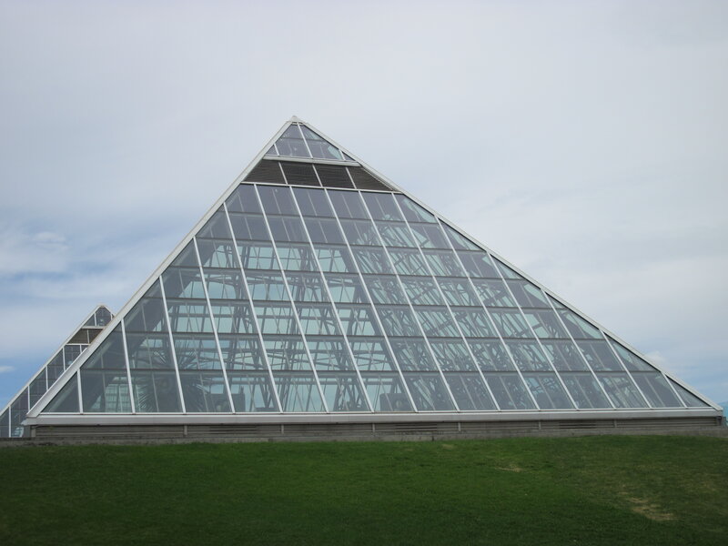 Glass Pyramid Structure — Green