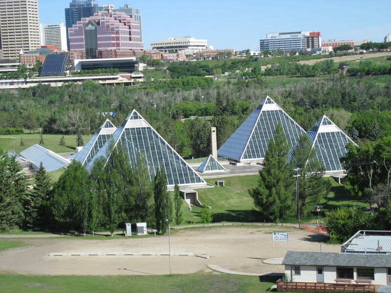 Glass Pyramids in Park