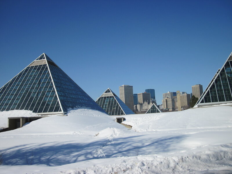 Glass Pyramids in Snow