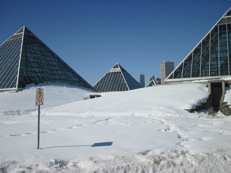Glass Pyramids in Snow — White, Cold