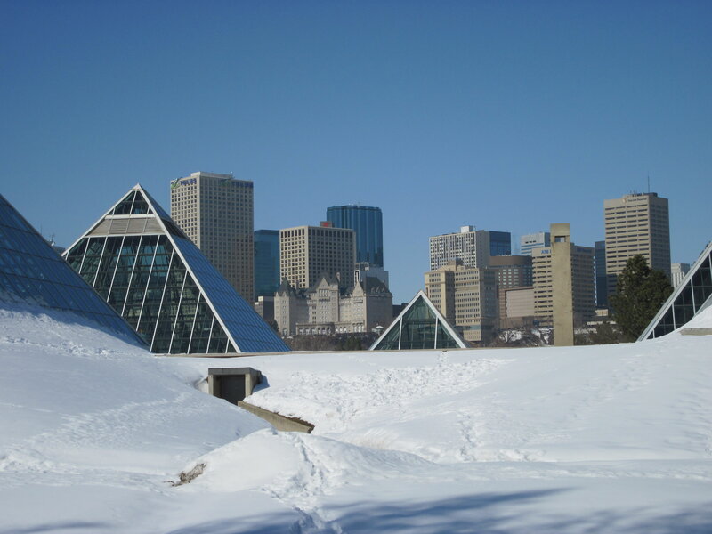 Glass Pyramids in Snow — White, Cold, Winter