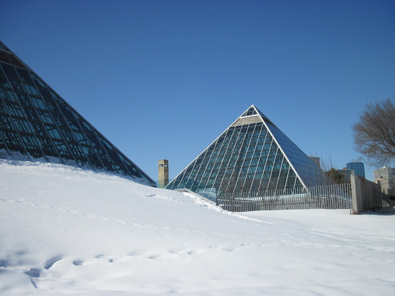 Glass Pyramids in Snow — White, Serene