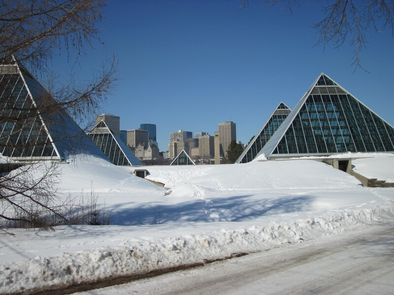 Glass Pyramids in Snow — White, Serene, Winter