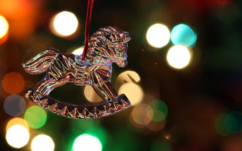 glass rocking horse ornament