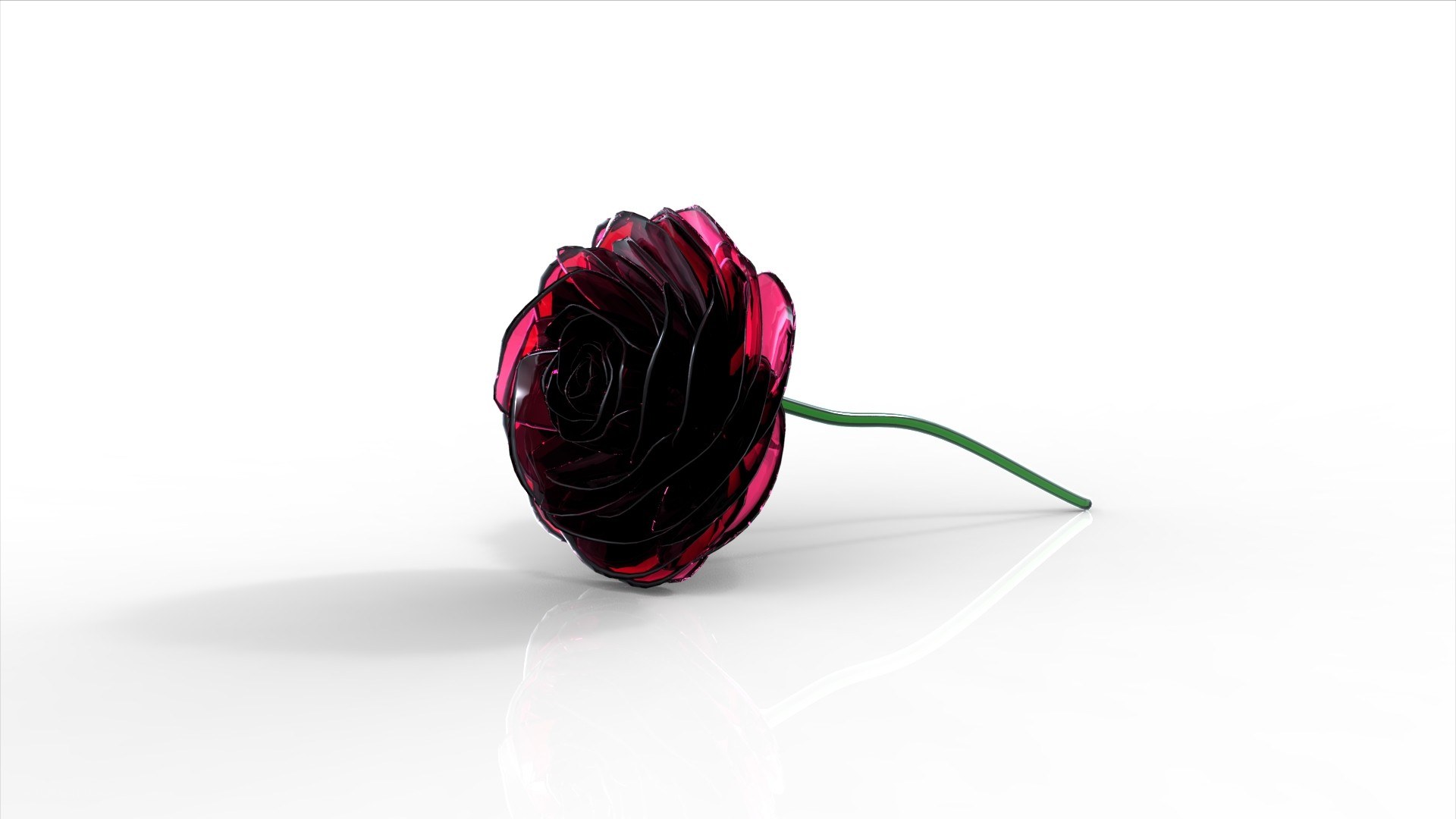 glass rose on white surface