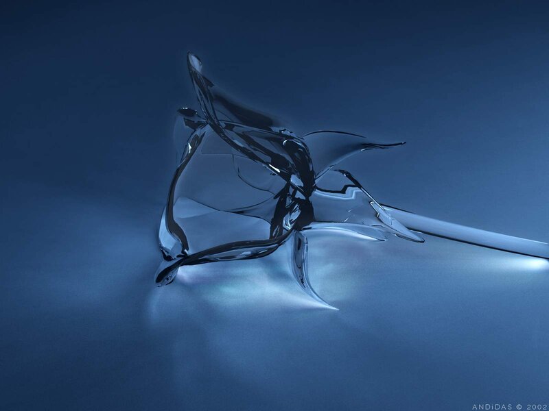 Glass Rose Sculpture — Blue, Serene, Digital Art