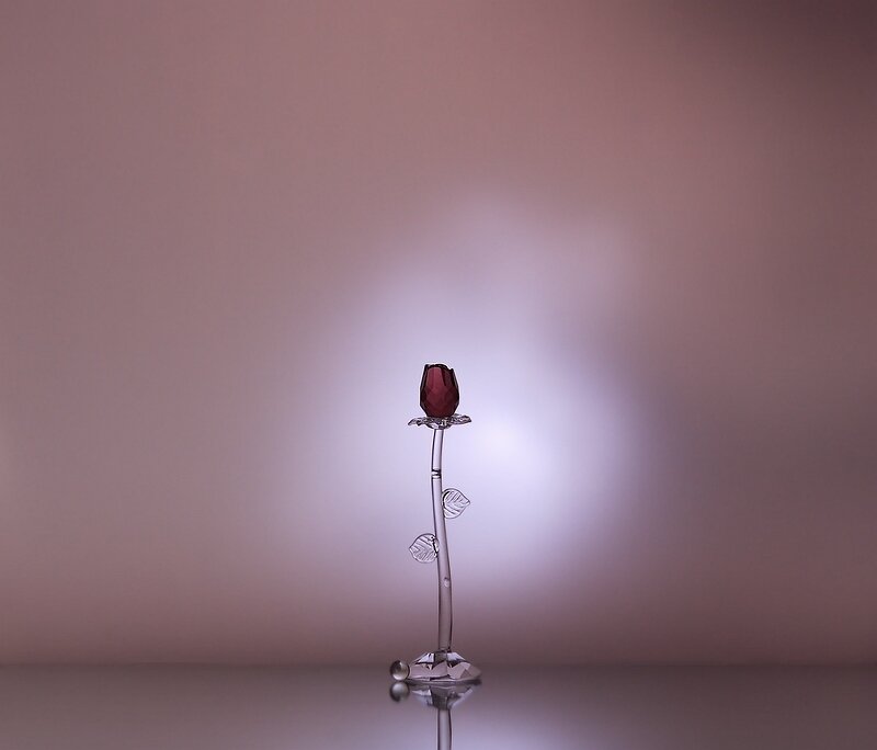Glass Rose Sculpture — Purple