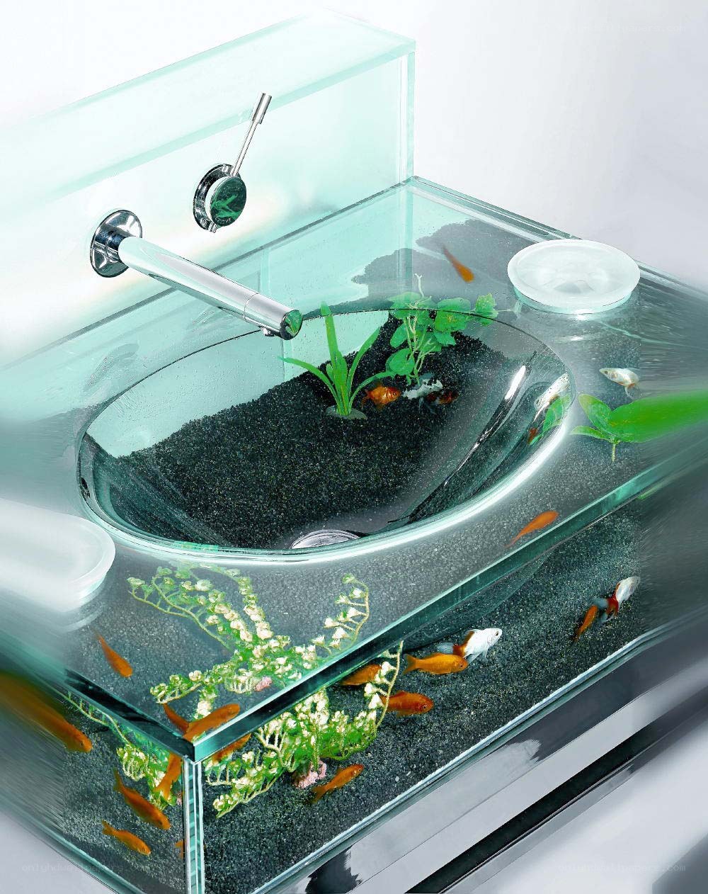 glass sink aquarium