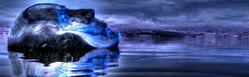 Glass Skull in Water