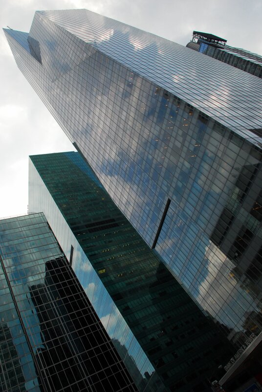 Glass Skyscraper — Blue, Dramatic, Afternoon, Photograph, Skyscrapers