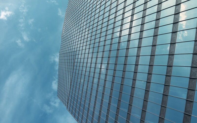 Glass Skyscraper — Blue, Dramatic