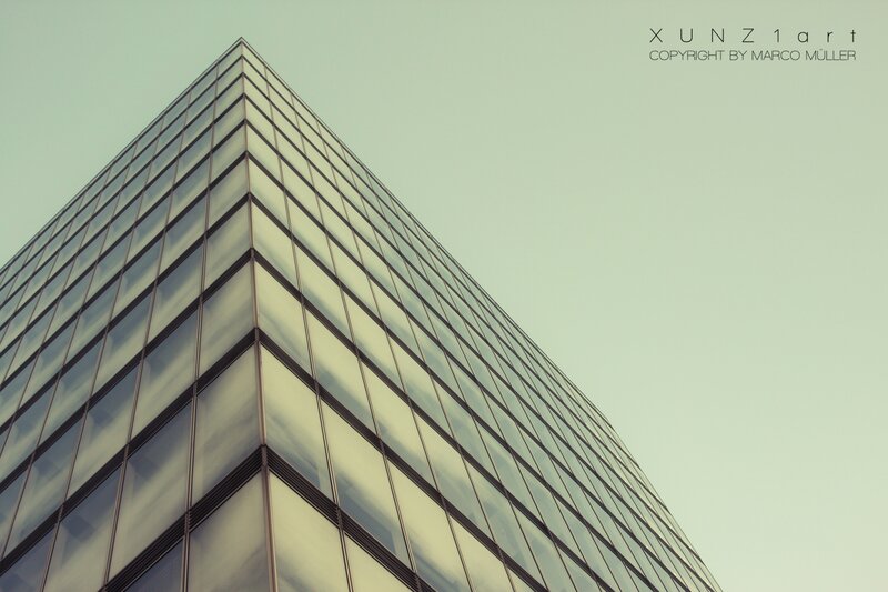 Glass Skyscraper Corner — Gray, Dramatic