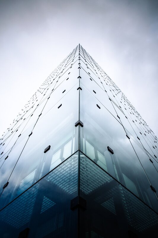 Glass Skyscraper Corner — Gray