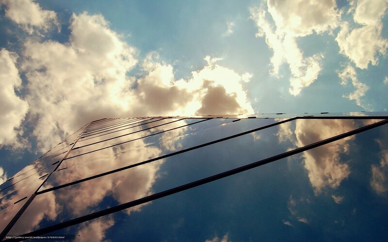 Glass Skyscraper Facade — Blue, Dramatic