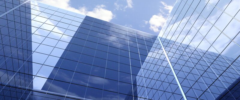 Glass Skyscraper Facade — Blue, Modern