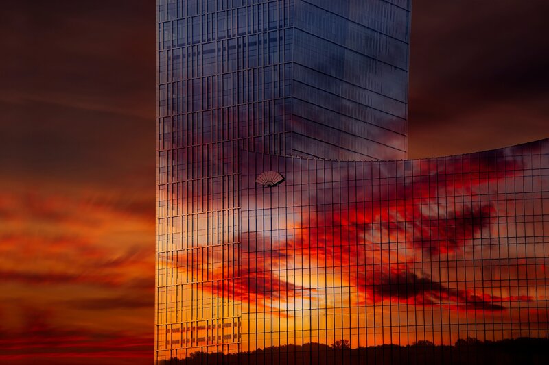 Glass Skyscraper — Red