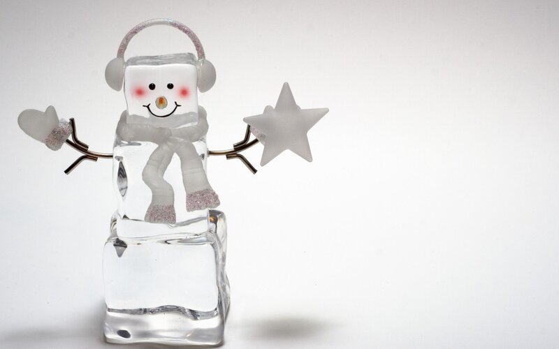Glass Snowman Figurine — White, Festive