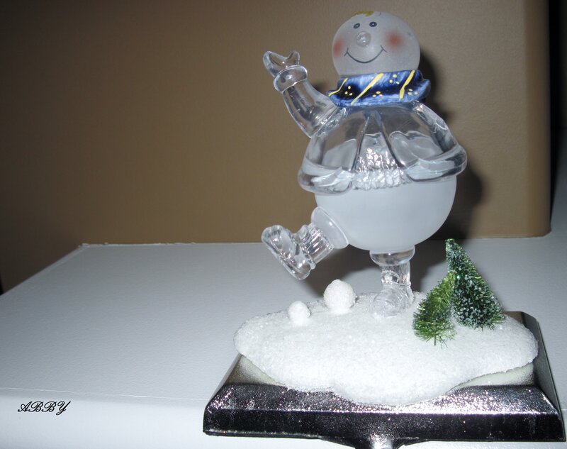 Glass Snowman Figurine — White