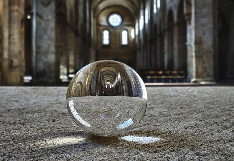 Glass Sphere in Cathedral