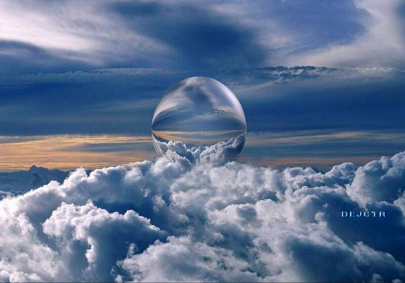 Glass Sphere in Clouds