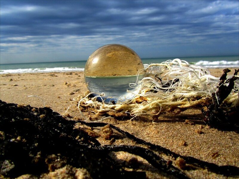 Glass Sphere on Beach