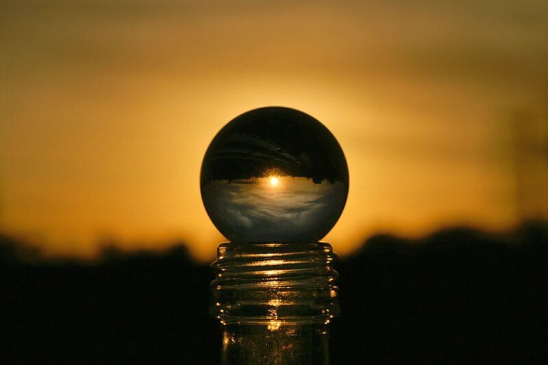 Glass Sphere on Bottle