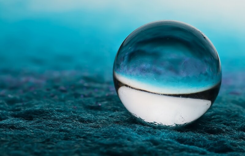 Glass Sphere on Fabric