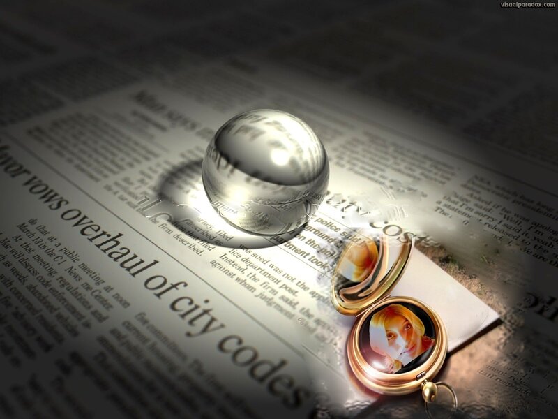 Glass Sphere on Newspaper — Gray