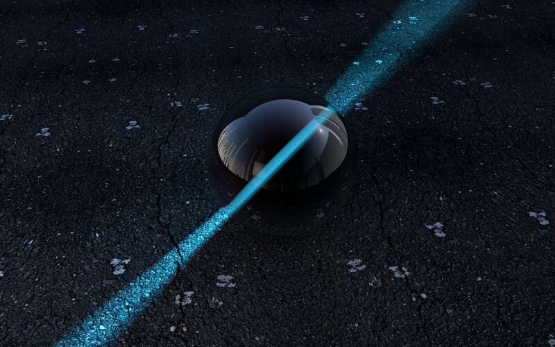 Glass Sphere on Pavement