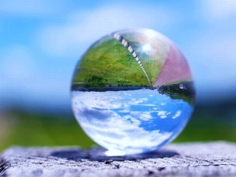 Glass Sphere on Stone