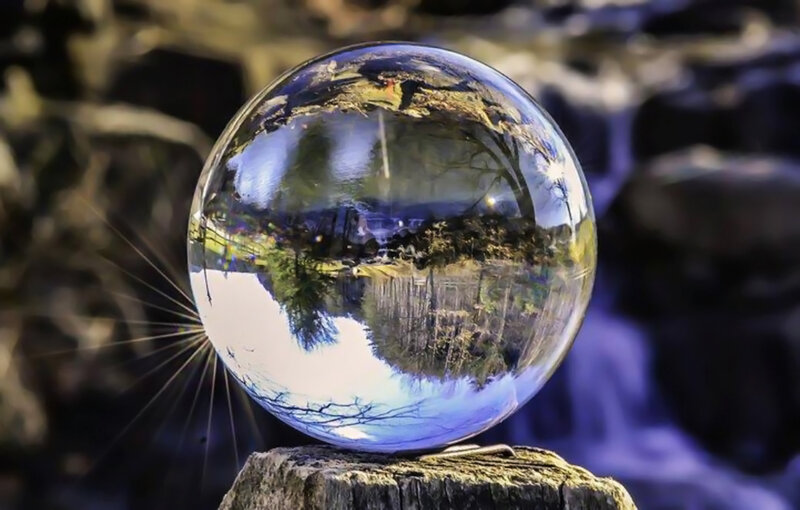 Glass Sphere on Stump